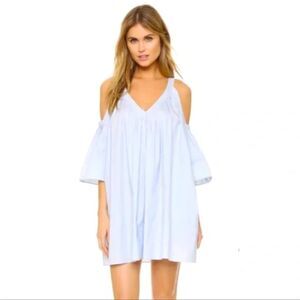 REBECCA MINKOFF Womens Dress Small Blue Mini Shift Cold Shoulder Oversized